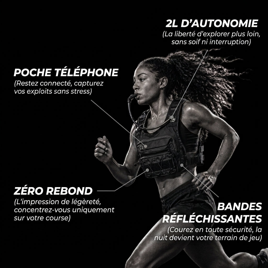 HYDREKO — Gilet d'Hydratation 2L Anti-Rebond | Course & Trail